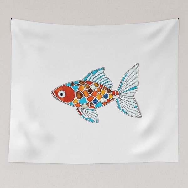 Item preview, Turquoise and Amber Mosaic Koi Fish designed and sold by sharon1210.