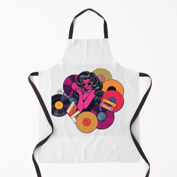 Aperçu de l'œuvre Soirée glamour rétro avec disques vinyles créée et vendue par sharon1210.