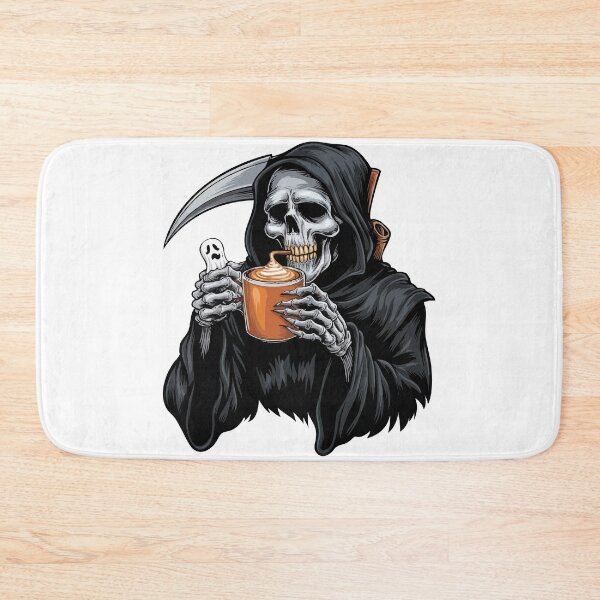 Item preview, Grim Reaper Coffee T-Shirt – Funny Spooky Pumpkin Spice Halloween designed and sold by Uglyandcute.
