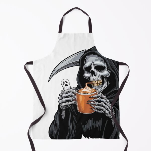 Item preview, Grim Reaper Coffee T-Shirt – Funny Spooky Pumpkin Spice Halloween designed and sold by Uglyandcute.