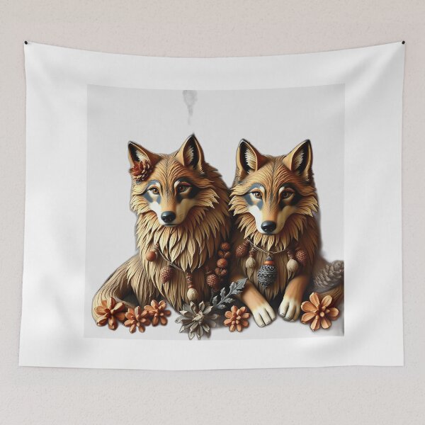 Item preview, Folklore Wolves in Earthy Tones designed and sold by sharon1210.