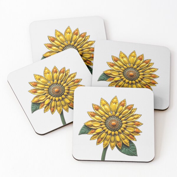 Item preview, Mosaic Sunflower with Yellow and Orange Stones designed and sold by sharon1210.