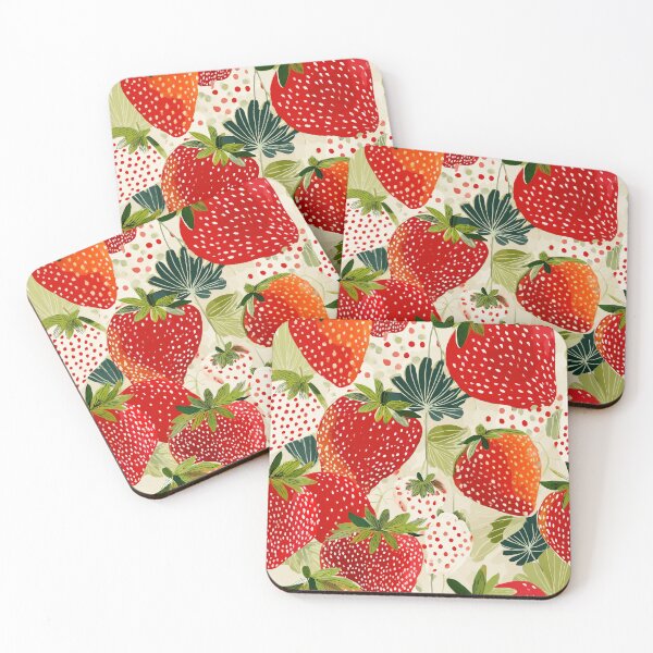 Item preview, Strawberries with Green Leaves and Red Polka Dots designed and sold by joannejgg.