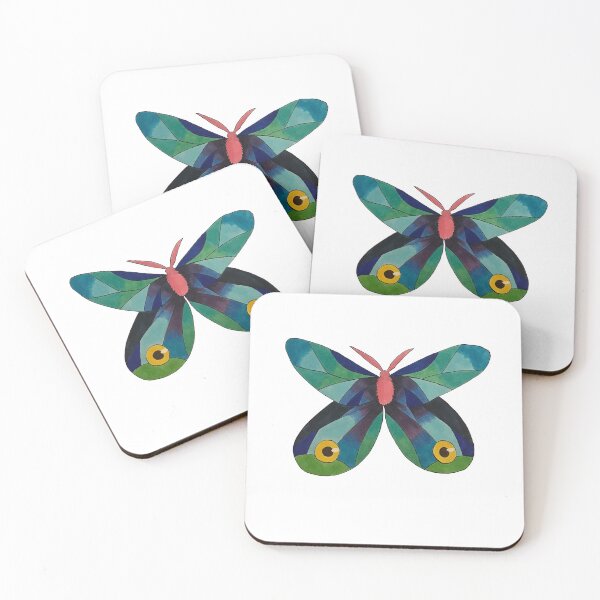 Item preview, Teal and Green Moth designed and sold by fern.prints.