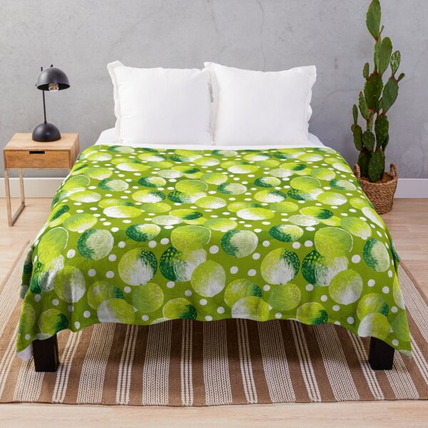 Item preview, Fresh Green Limes with Bold White Polka Dots designed and sold by joannejgg.