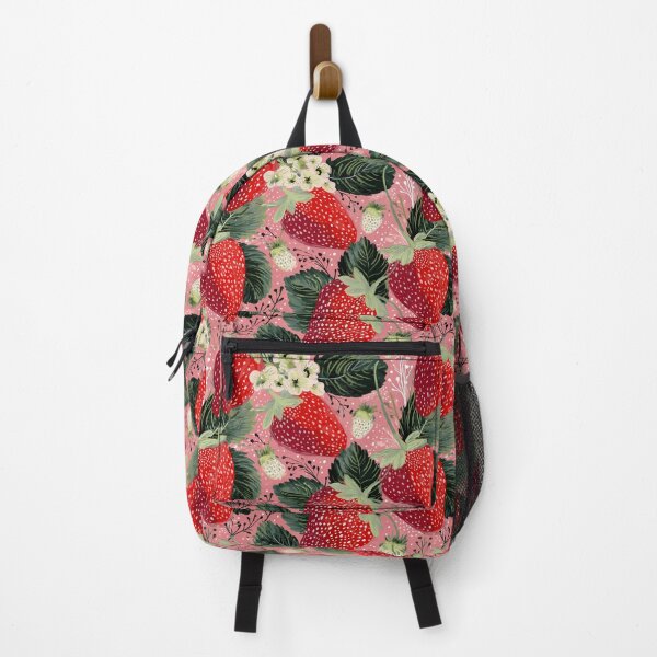 Item preview, Strawberry Blossoms on Pink with Polka Dots designed and sold by joannejgg.