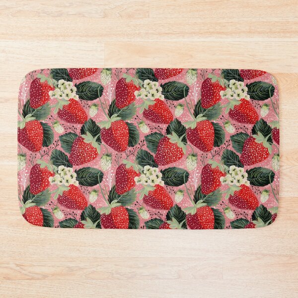 Item preview, Strawberry Blossoms on Pink with Polka Dots designed and sold by joannejgg.