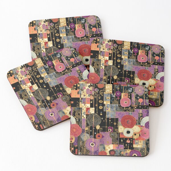 Item preview, Surreal Klimt-Inspired Circles and Squares on Black designed and sold by joannejgg.