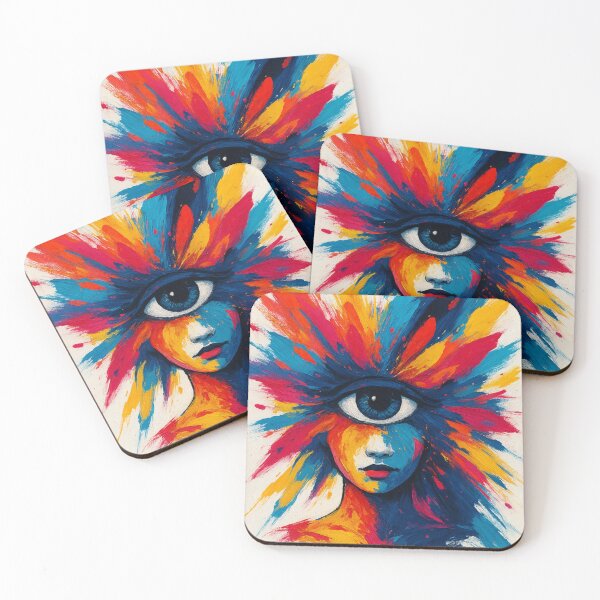 Item preview, Third Eye Cosmic Vision – Colorful Abstract Portrait designed and sold by PixelMusex.