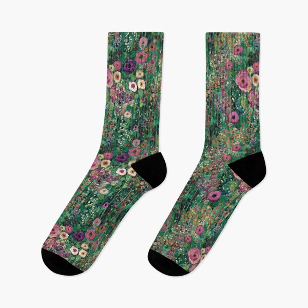 Item preview, Surreal Klimt-Inspired Wildflower Garden in Green and Pink designed and sold by joannejgg.