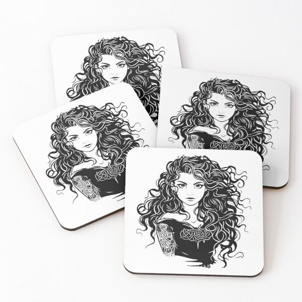 Item preview, Celtic Warrior Woman – Bold Black and White Fantasy Tattoo Art designed and sold by inkoutninja.