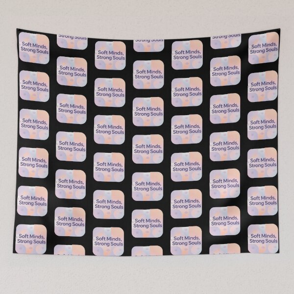 Item preview, Healing Aesthetic Sticker - Soft Minds Strong Souls - Pastel Mental Health Quote designed and sold by Dream Vibe.