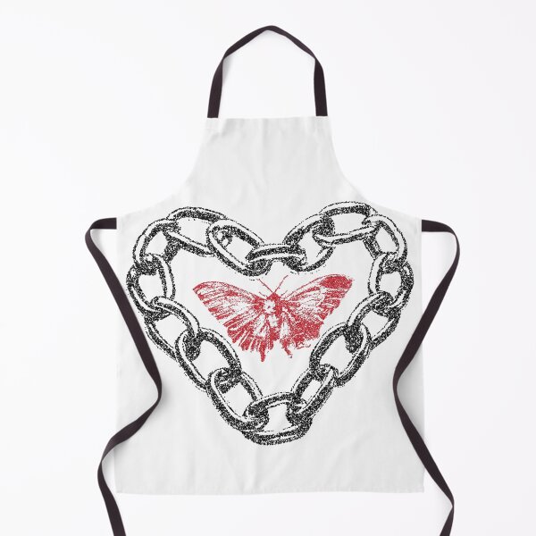 Item preview, Red Butterfly in Chain Link Heart Distressed designed and sold by aubrey-stevens.