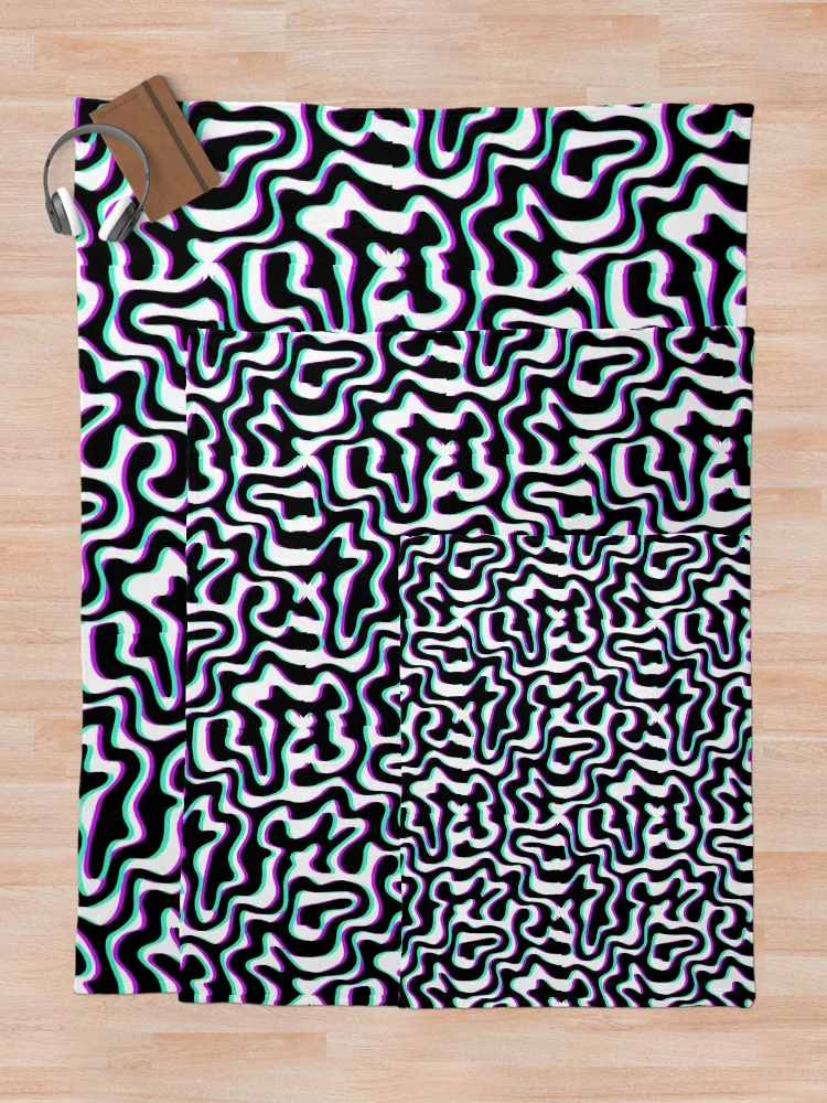 Thumbnail 5 of 6, Throw Blanket, Trippy Pattern designed and sold by The Artless Archer.