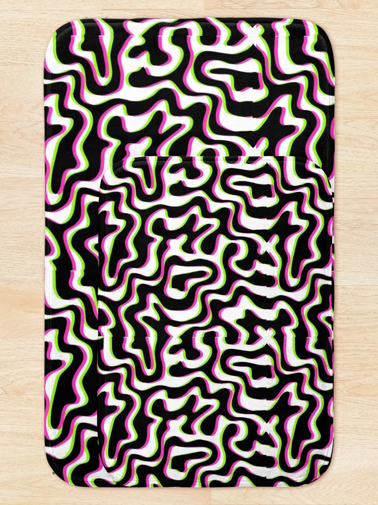 Thumbnail 5 of 6, Bath Mat, Trippy Pattern designed and sold by The Artless Archer.