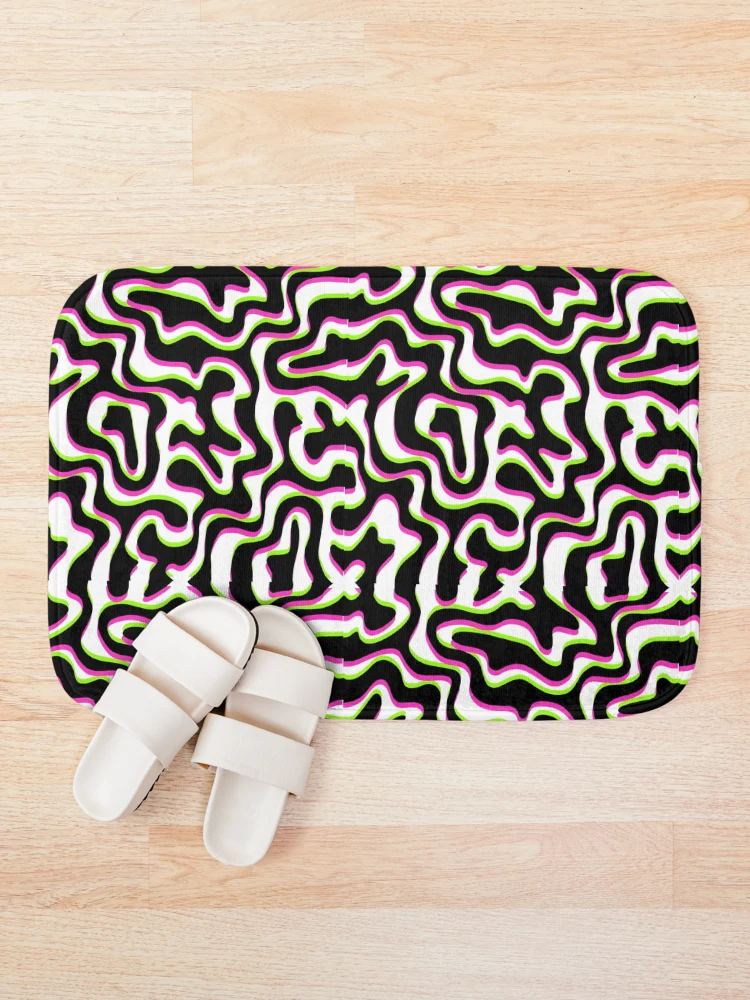 Thumbnail 1 of 6, Bath Mat, Trippy Pattern designed and sold by The Artless Archer.