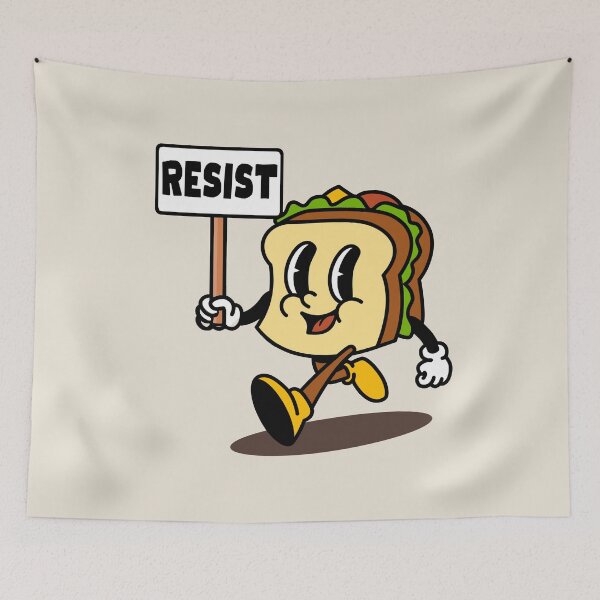 Item preview, Sandwich Guy with RESIST sign designed and sold by DesignCollectiv.