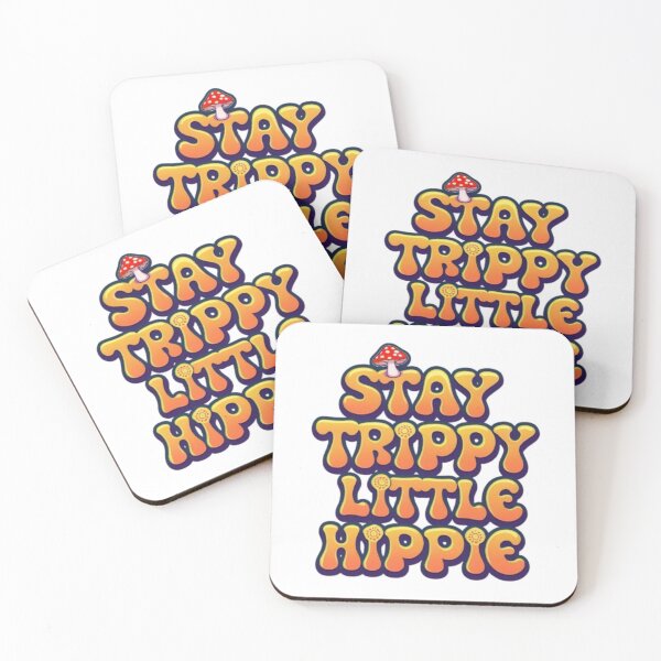 Item preview, Stay Trippy Little Hippie, Psychedelic Mushroom Typography designed and sold by Ckrabax.