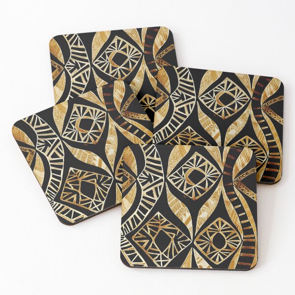 Item preview, Golden Tribal Diamond Pattern – Tapa Inspired Geometric Design designed and sold by Salote Faotusia.