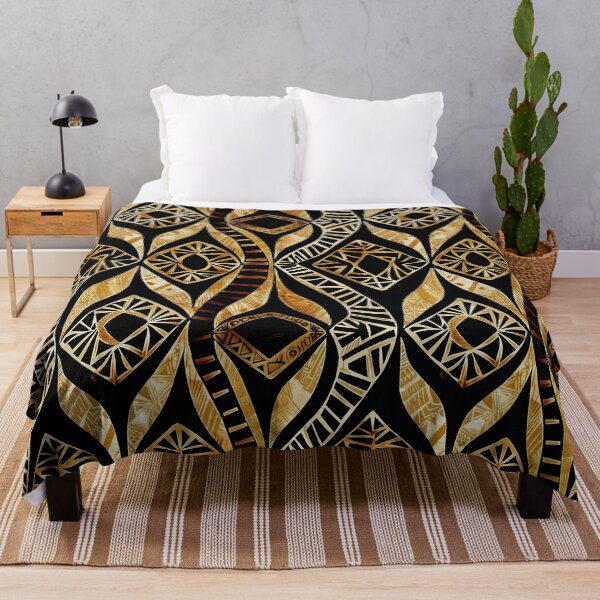 Item preview, Golden Tribal Diamond Pattern – Tapa Inspired Geometric Design designed and sold by Salote Faotusia.