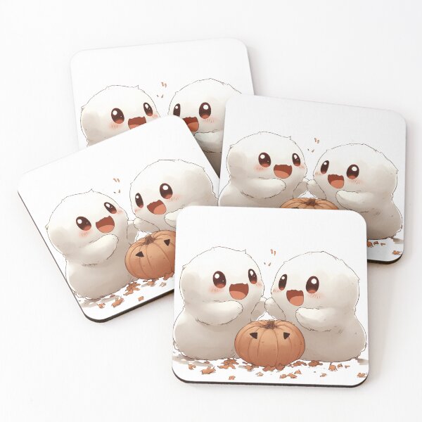 Item preview, Cute Halloween Ghost Friends with Pumpkin – Kawaii Halloween Sticker designed and sold by Jonaree Art Design.