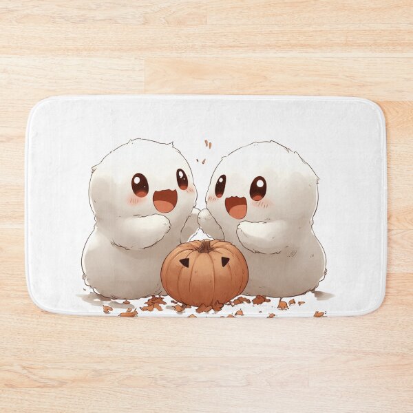 Item preview, Cute Halloween Ghost Friends with Pumpkin – Kawaii Halloween Sticker designed and sold by Jonaree Art Design.