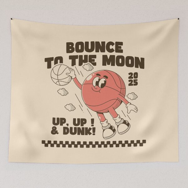 Item preview, Bounce to the Moon Funny Basketball Dunking Character 2025 designed and sold by adipra.