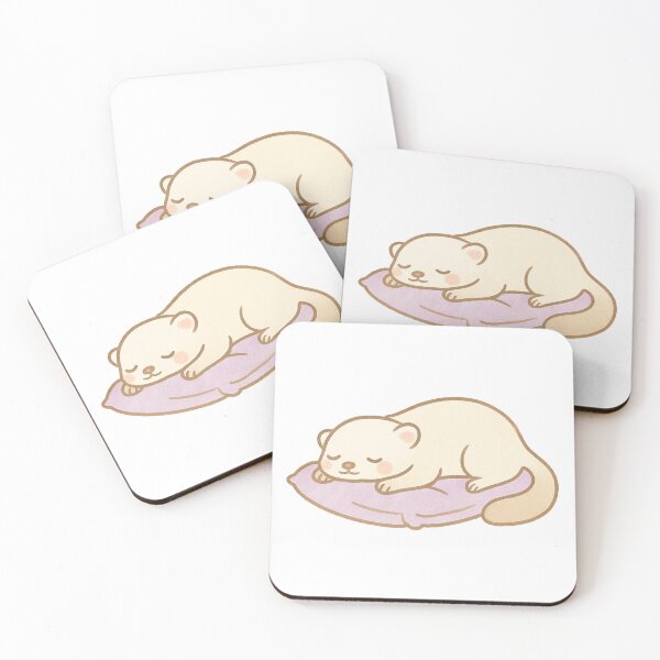 Item preview, Sleeping Ferret Design – Cute Kawaii Animal on Pillow Vinyl Decal designed and sold by FurEver Graphics.