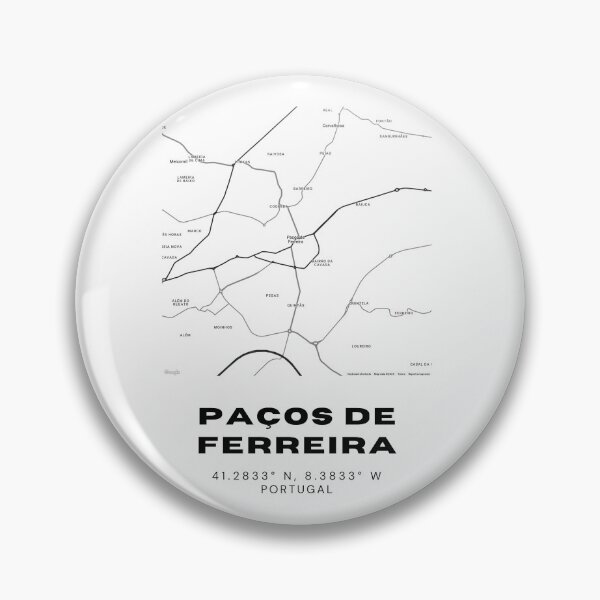 Item preview, Paços de Ferreira Coordinates Artwork – 41.2833° N, 8.3833° W – Portugal Map Print, Travel Souvenir Gift designed and sold by RM-Journey.