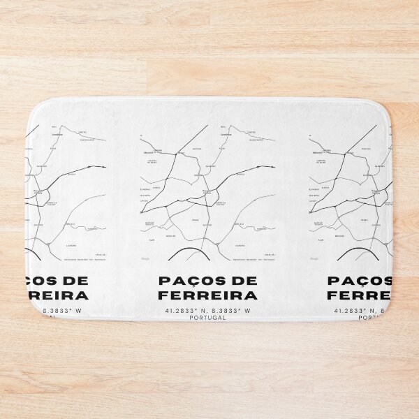Item preview, Paços de Ferreira Coordinates Artwork – 41.2833° N, 8.3833° W – Portugal Map Print, Travel Souvenir Gift designed and sold by RM-Journey.