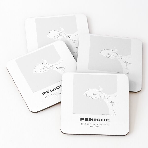 Item preview, Peniche Portugal Coordinates Design – 39.3556° N, 9.3811° W – Surf City Travel Souvenir, Minimalist Map Art designed and sold by RM-Journey.