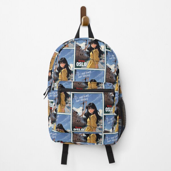 Item preview, Oslo Norway Europe Romantic Anime Traveling Girl Romantic Quote designed and sold by Kawaii-Sky.