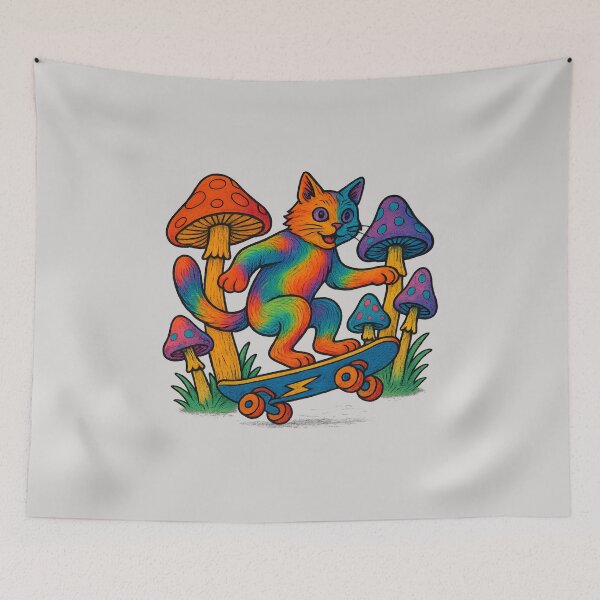 Item preview, Psychedelic Cat on Skateboard designed and sold by Houston2025.