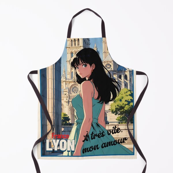 Item preview, Lyon France Europe Romance Anime Traveling Girl Romantic Quote designed and sold by Kawaii-Sky.
