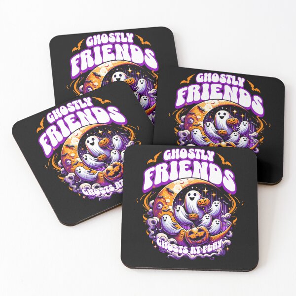 Item preview, Ghostly Friends at Play | Cute Retro Halloween Ghosts & Pumpkin Design designed and sold by NSB-Design.