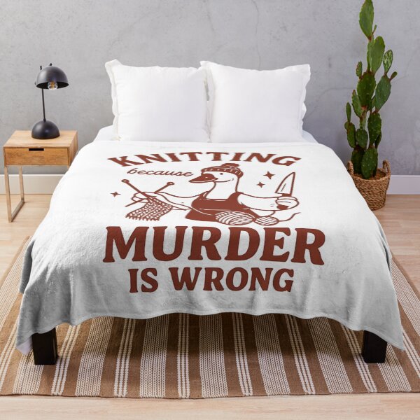 Item preview, Knitting Because Murder is Wrong designed and sold by Torokjakab.