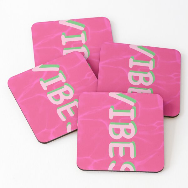 Item preview, Vibes on Pink Water – Retro Aesthetic Wavy Text Design designed and sold by Kitty KP.