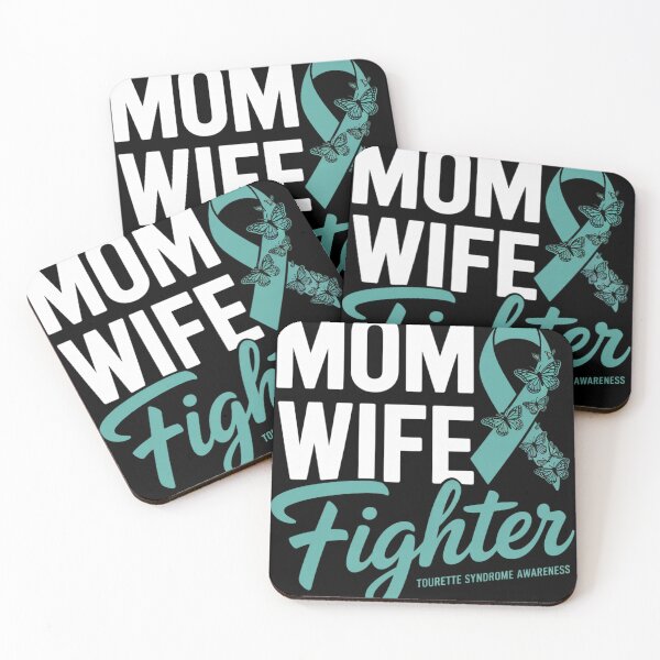 Item preview, Mom Wife Fighter Teal Ribbon Tourette Syndrome Awareness designed and sold by ConceptualVibes.
