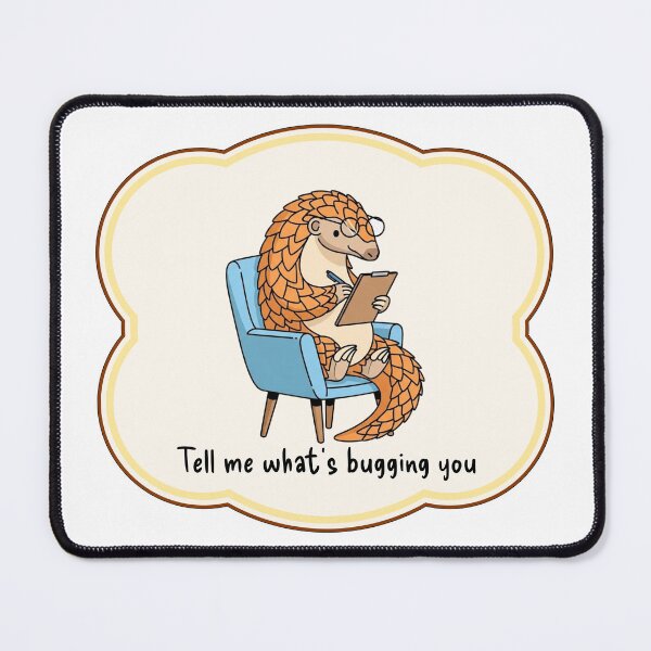 Item preview, Cute Pangolin Therapist Pun – Funny Mental Health Sticker/Shirt designed and sold by Wander-made Wonders .
