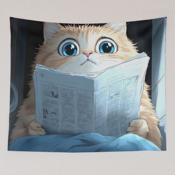 Item preview, Norwegian Forest Cat Pastel Reading Delight designed and sold by TanglenRabbit.