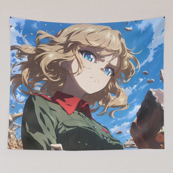 Item preview, Katyusha Girls und Panzer Anime Silver Wind Graceful Silhouette designed and sold by TanglenRabbit.