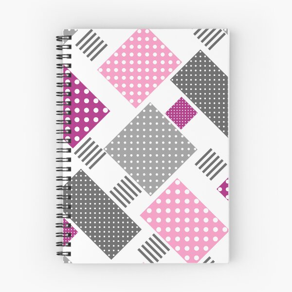 Item preview, Patchwork in polka dots and stripes pink and plum   designed and sold by fuzzyfox.