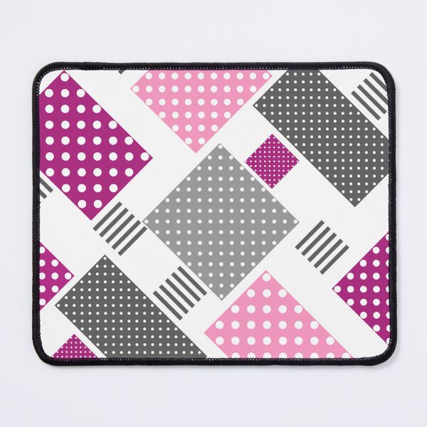 Item preview, Patchwork in polka dots and stripes pink and plum designed and sold by fuzzyfox.
