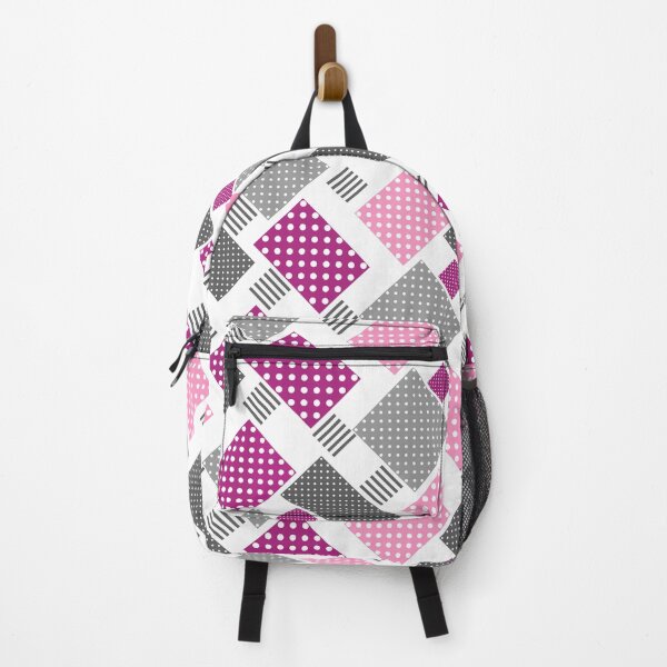 Item preview, Patchwork in polka dots and stripes pink and plum designed and sold by fuzzyfox.