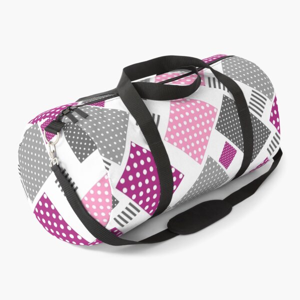 Item preview, Patchwork in polka dots and stripes pink and plum designed and sold by fuzzyfox.