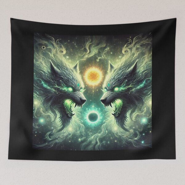 Item preview, Sköll and Hati – Wolves of Sun and Moon | Norse Myth Art designed and sold by Umbra666.