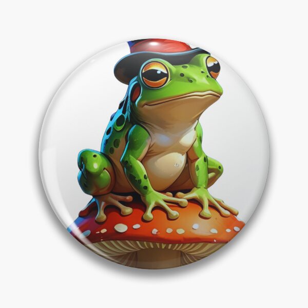 Item preview, Fancy Frog Sticker – Cute Top Hat Mushroom Art designed and sold by CozyCloudz.