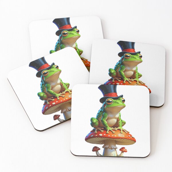 Item preview, Fancy Frog Sticker – Cute Top Hat Mushroom Art designed and sold by CozyCloudz.