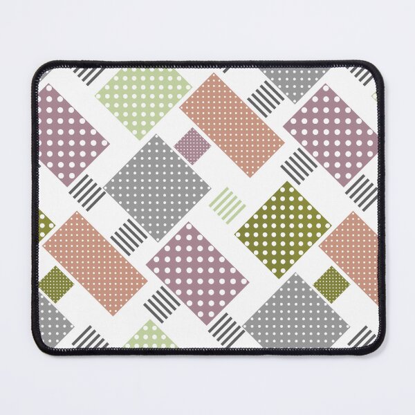 Item preview, Patchwork in polka dots and stripes beige olive designed and sold by fuzzyfox.
