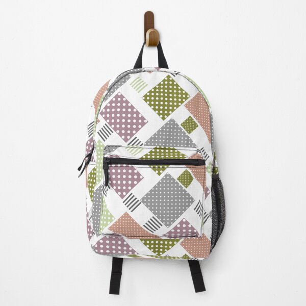 Item preview, Patchwork in polka dots and stripes beige olive designed and sold by fuzzyfox.